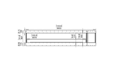 Ecosmart Fire Flex 140BY.BXR Bay Fireplace Insert - Black Finish / Black Burner - ESF.FX.140BY.BXR.B